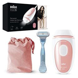 Braun Ipl Silk-Expert Mini Pl1014 Nieuwste Generatie Ipl Voor Vrouwen, Blijvend Zichtbare Ontharing, Wit/Roze, Met Reisetui, Compact Formaat Voor Onderweg, Gemakkelijk, Veilig En Efficiënt