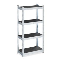Relaxdays stellingkast, HxBxD: 120 x 60 x 30 cm, 700 kg, gegalvaniseerd staal, opbergrek garage, schuur, zwart-zilver