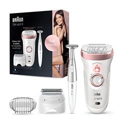 Braun Silk-épil 9 Beauty Kit Épilateur Femme Rasoir d'épilation, Avec Sac de Coupe de Bikini, Cadeau pour Femme, 9-890, Rose/Gold