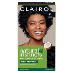 Clairol Natural Instincts Semi-Permanent No Ammonia Hair Dye, 2 Black