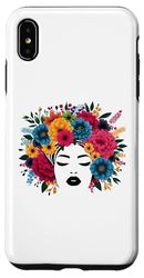 Custodia per iPhone XS Max Donne Juneteenth 1865 Black History Afro Flower Hair