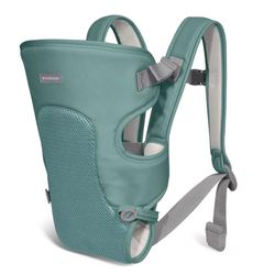 KikkaBoo MYRA Sac à dos ergonomique pour porte-bébé avec sangles larges et réglables Mains libres 3 positions de portage Jusqu'à 9 kg Tissu léger et respirant Menthe