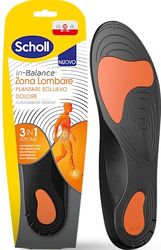 Scholl in-Balance Lower Back Pain Relief Insoles with Dual Layer Shock Absorbing Gel with Flexible Lumbar Support, Size M (UK 8-10), 1 Pair