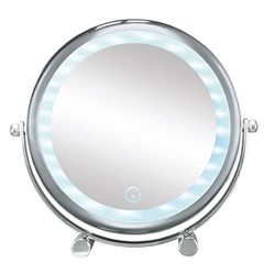 Kleine Wolke Bright Shorty Cosmetic Mirror, Silver, Chrome, 4 x 20 x 19.5 cm