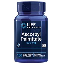 Life Extension, Ascorbyl Palmitate, 500mg, Vitamina C Liposoluble, Alta Dosis, 100 Cápsulas veganas, Probadas en Laboratorio, Sin Gluten, Vegetarianas, Sin Soja, No GMO