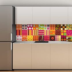 Ambiance Kagoshima Muursticker, zelfklevend, voor keuken, badkamer, 30 stickers, 20 x 20 cm