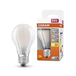 OSRAM LED STAR KLASSISK A60 LED-lampe til E27-stik, pæreform, Matt Glass, 806 Lumen, Warm White (2700K), udskiftning til konventionelle 60W pærer, ikke dæmpbar, 1-pack