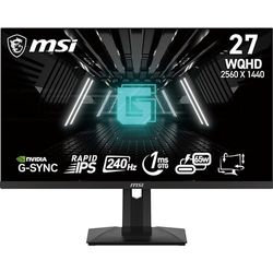 MSI G274QPX Monitor Gaming da 27" WQHD - Pannello Rapid IPS (2560 x 1440), 240 Hz / 1ms GtG, Gamut di Colori 98% DCI-P3, HDR 400, Type-C PD 65W, Compatibile con G-SYNC - DP 1.4a, HDMI 2.0b CEC