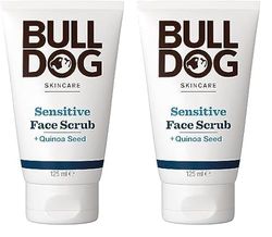 BULLDOG SKINCARE - Sensitive Face Scrub For Men Exfoliating Quinoa Seed Scrub 125 ml (Pack of 2)