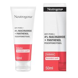 Neutrogena Anti-brufolo + gel idratante 4% niacinamidi + pantenolo (50 ml) – senza profumo per una cura delicata sulla pelle impura