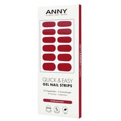 ANNY Gel Nail Strips - Film UV pour ongles à coller avec lampe UV, durable et sans éclats, facile à utiliser, couleur : chaud & épicé – rouge mat – N° 54