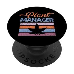 420 Plant Manager Growing Marihuana Cannabis Jardinero PopSockets PopGrip Adhesivo