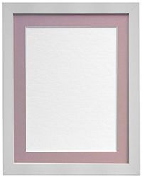 FRAMES BY POST 25mm wide H7 White Picture Photo Frame with Pink Mount 24"x18" for Pic Size 18"x12" (Styrene) Plastic Glass