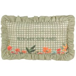 furn. Meadow Haze Geborduurd Ruche Veer Gevuld Kussen - Groen - 30x50cm