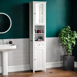 Bath Vida Armário de casa de banho com armário priano de cor branca de Home Discount