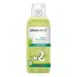 ZUCCARI Aloe Vera da Bere – Succo Puro Non Pastorizzato A Doppia Concentrazione - Vegan - Senza Glutine - Senza OGM – Integratore Drenante Forte – 1000 ml