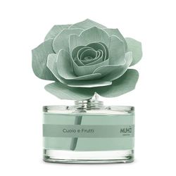 MUHA' | Profumatore per ambienti Rosa Diffuser, Fragranza Cuoio e Frutti, Diffusore Ambiente con Rosa in Legno di Betulla, Formato da 50 ml