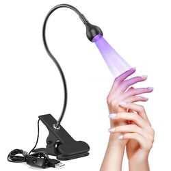 Lampada UV Led Unghie, 5W Mini Essiccatore per Unghie UV per unghie in gel, lampada per colla ultravioletta professionale americana con testa rotante a 360 gradi per manicure a dita asciutte