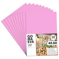 m-office Plaques de Mousse EVA Colorées 40x60cm, Feuilles de Mousse à Découper, Papier Mousse Pailleté, Idéal pour Loisirs Créatifs, Scrapbooking, École ou Activités Manuelles (Rose, 10 uds)