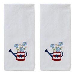 SKL Home Patriotic 4th of July Americana Water Can - Juego de Toallas de Mano, Color Blanco, 2 Unidades