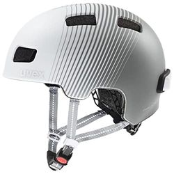 uvex City 4 Women's Edition - Casque de Ville Léger pour Femmes - Éclairage LED Compris - Réglage de la Taille Individuel - White-Grey Matt - 51-55 cm