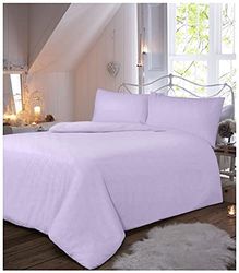 GC GAVENO CAVAILIA Parure de lit Housse de Couette et taies d'oreiller en Flanelle Thermique Unie de qualité, Coton, Lilas, Double
