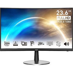 MSI PRO MP2422C 23.6 Inch Full HD Curved Office Monitor - 1500R 1920 x 1080 VA Panel, 100 Hz, Less Blue Light PRO, VESA Mountable, Built-in Speakers, Tilt-Adjustable - HDMI 1.4b, D-Sub, Black