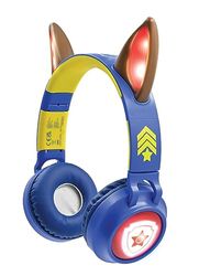 Lexibook Pat' Patrouille-Casque 2-en-1 sans Fil et Filaire avec Oreilles de Chase, Son de Haute qualité limité à 85 DB, Effets Lumineux, Pliable, Ajustable, Rechargeable, HPBT015PA Bleu
