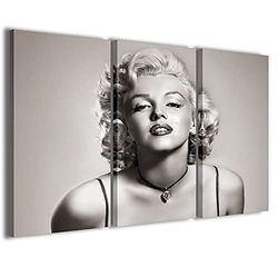 Stampe su Tela Marilyn Monroe Moderne canvasafbeelding van 3 panelen, reeds ingelijst, canvas, klaar om op te hangen, 90 x 60 cm