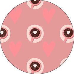 Bonateks, Round Digital Printed Mouse Pad, Non-Slip Base, for Office and Home, Diameter:22cm