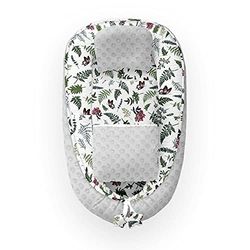 Kospu babynest con cuscino e coperta per bambini, peluche in cotone e minky, imbottitura 100% silicone perline, paracolpi 90 x 70 cm