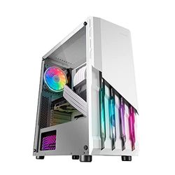 Mars Gaming MC-X2 Blanco, Caja PC Gaming ATX, Frontal Acero FRGB, 2 Ventiladores 12cm FRGB, Ventana Lateral Completa