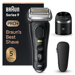 Braun Series 9 PRO +, Rasoio Elettrico Barba, Regolabarba Uomo, Rifinitore di precisione, Custodia Viaggio, Lame Flessibili, SmartCare, Impermeabile, Batteria Litio Ion, Idea Regalo, 9560cc Nero