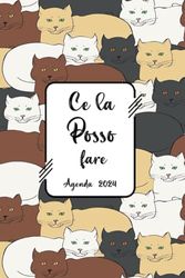 Agenda Gatti 2024 Ce la posso fare: Calendario geornaliero e settimanale dell'anno e Planner Mensile, floreale - 160 Seiten - ideale come regalo per chi ama i gatti