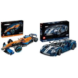 LEGO 42141 Technic Monoposto McLaren Formula 1, Set Replica del Modello Auto Supercar F1 2022 & 42154 Technic Ford GT 2022, Kit Modellino di Auto da Costruire per Adulti