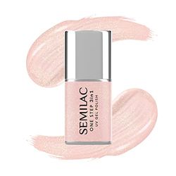 Semilac One Step S258 Vernis à ongles UV 3 en 1 Naked Glitter Peach 7 ml