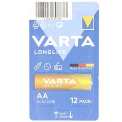 Varta Pilha Longlife Power AA Mignon LR06 (embalagem de 12 unidades), pilha alcalina - "Made in Germany" - adequado para brinquedos, lanternas, comandos e outros aparelhos que funcionam a pilhas