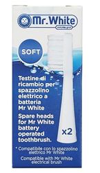 MR WHITE Lot de 2 têtes de rechange pour brosse à dents électrique à piles Mr White