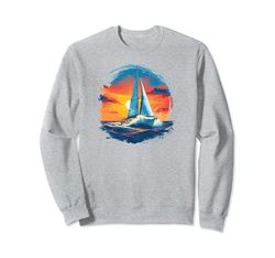 Puesta de sol con velero Sudadera