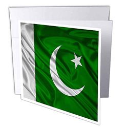 3dRose gc_28280_2 - Tarjeta de felicitación de 15,24 x 15,24 cm, diseño de bandera de Pakistán (12 unidades)