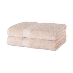Amazon Basics Lot de 2 Serviette de Bain en Coton résistant à la décoloration, 76 x 137 cm, Rose Fard à Joues