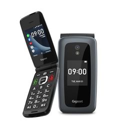 Gigaset GL7 - Inklapbare mobiele telefoon zonder abonnement - SOS-functie, eenvoudige bediening met grote toetsen en wifi, compatibel met bluetooth-hoorapparaten, Whatsapp, Titanium-Grey