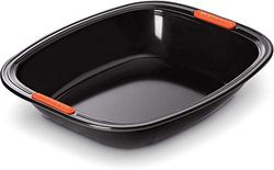 Le Creuset Bandeja asadora antiadherente alta, 33 x 29 cm, resistente a ácidos, revestimiento de acero al carbono, Gris/Naranja, 94100539000000