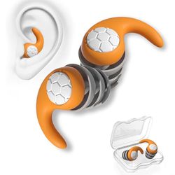 KKNE Tapones Oidos Ruido Dormir, Tapones Antirruido Reutilizables y Lavables, Antironquidos para Dormir y Protección Auditiva, Tapones Oidos Natación, Naranja
