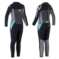 Osprey Meisjes Volledige lengte 5 mm Winter Wetsuit, Kids Neopreen Surfen Bodyboarding Wetsuit, Origin, Blauw, Grote Korte