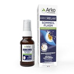 Arkopharma - Arkorelax Sommeil Flash Spray | Sommeil perturbé - Réveils nocturnes - Solution express pour s'endormir ou se rendormir |Flacon en spray de 20 ml