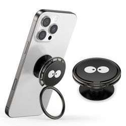 GlasFlength Popsocket - Soporte para teléfono móvil, Soporte para Dedos con Base Extensible, Color Negro, 255°, Anillo para teléfono móvil de 360°, botón para Sujetar Smartphones y Fundas