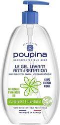 POUPINA - Baby Cleansing Gel Anti-Irritation 97% Natural, 0 Sulfate 0 Soap, Hypoallergenic with Witch Hazel - Bath Body Hair Face, Vegan Made in France, 485 mL