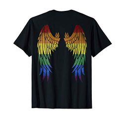 Ali d'angelo arcobaleno sul retro Maglietta