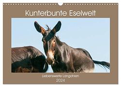 Kunterbunte Eselwelt - Liebenswerte Langohren (Wandkalender 2024 DIN A3 quer), CALVENDO Monatskalender: Wunderschöne Esel im Bild